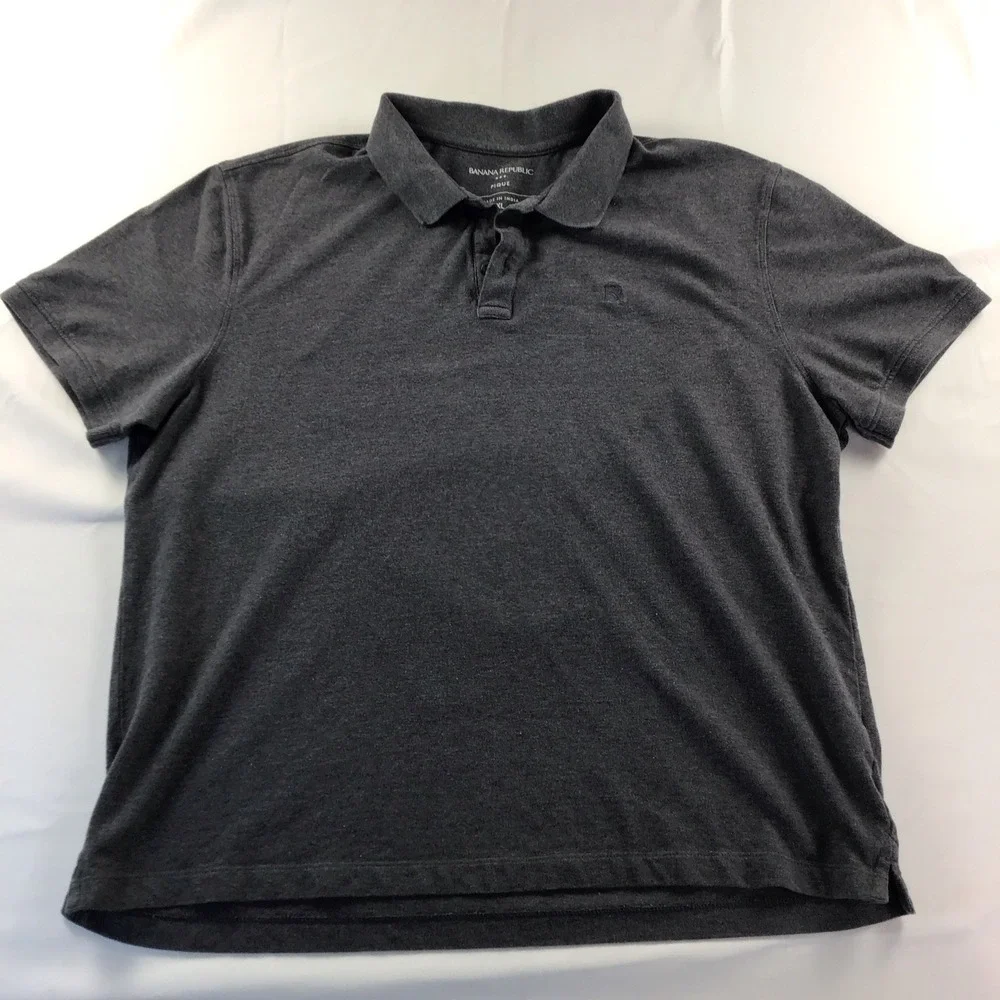 Banana Republic Polo Shirt with Elephant Logo Casual Cotton Men's XL Gray